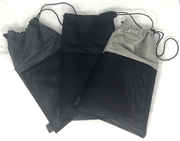 Three mesh bags styled for men